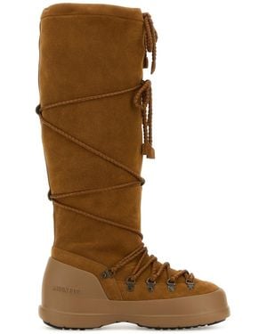 Moon Boot Camel Suede Luna Boots - Brown