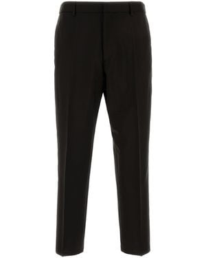 Jil Sander Dark Brown Wool Pant - Black