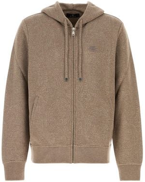 Etro Felpa in jersey stampato - Marrone