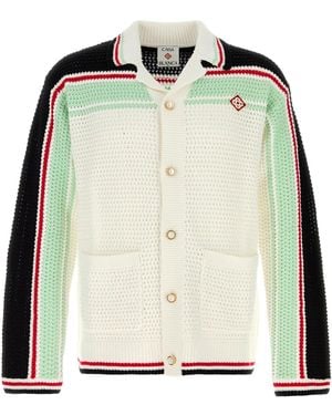 CASABLANCA White Crochet Shirt - Multicolor