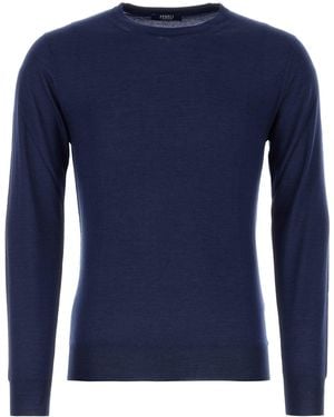 Fedeli Maglione in misto cashmere blu