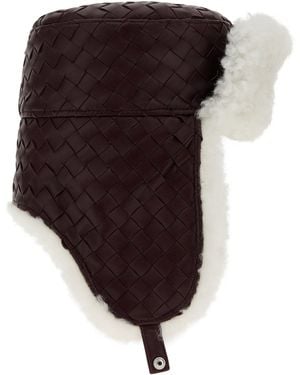 Bottega Veneta Cappello da aviatore bicolor in pelle e montone - Multicolore