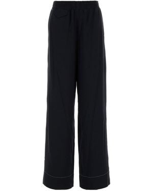 A.P.C. Midnight Viscose Blend Wide-Leg Lucy Pant - Black