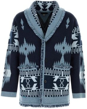 Alanui Cardigan in cashmere ricamato - Blu