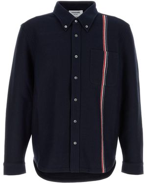 Thom Browne Shirt Jacket In Doub - Blue