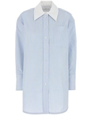 Co. Embroidered Poplin Oversize Shirt - Blue