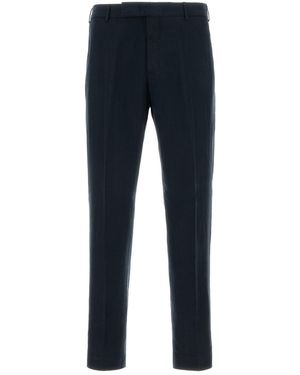 PT Torino Navy Blue Lyocell Blend Pant