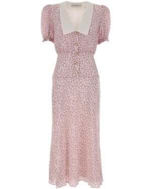 Alessandra Rich Abito in seta stampata - Rosa