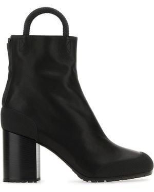 Random Identities Black Leather Ankle Boots
