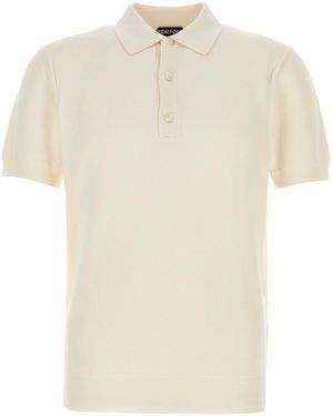 Tom Ford Ivory Piquet Polo Shirt - Natural