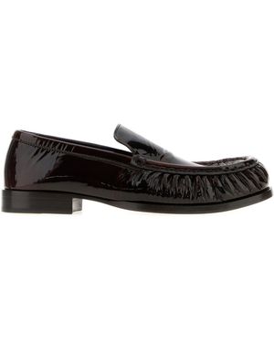Dries Van Noten Mocassini in pelle marrone scuro - Nero