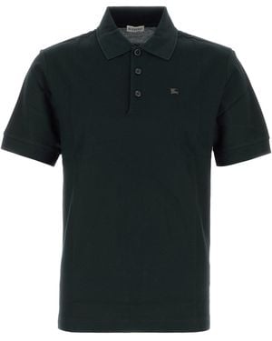 Burberry Shirt Collar Polos - Black