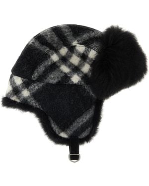 Burberry Embroidered Wool Hat - Black