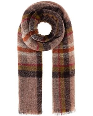 Séfr Embroidered Alpaca Blend Scarf - Brown