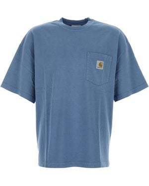 Carhartt Cerulean Blue Cotton S/s Hudson Pocket T-shirt