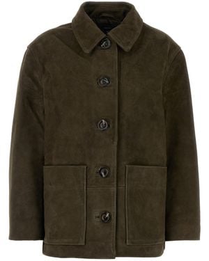 Soeur Olive Green Suede Vincenzo Jacket