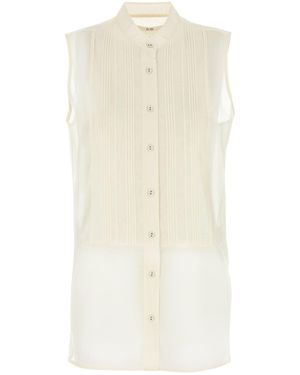 Co. Camicia in misto tone avorio - Bianco
