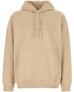 HUGO Felpa in cotone beige - Neutro