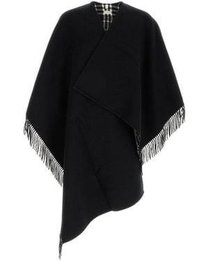 Burberry Black Wool Cape