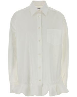Moschino White Stretch Poplin Shirt