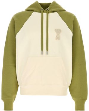 Ami Paris Two-tone Cotton Sweatshirt - Green