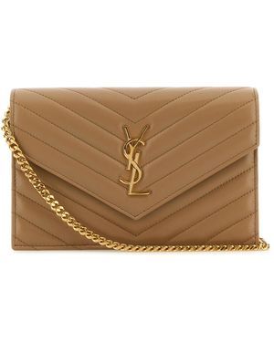 Saint Laurent Portafoglio Envelope in pelle cammello - Marrone