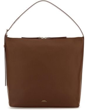 A.P.C. Brown Leather Vera Shoulder Bag