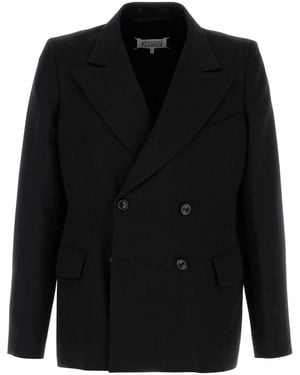 Maison Margiela Tailored Double-Breasted Wool Blazer - Black