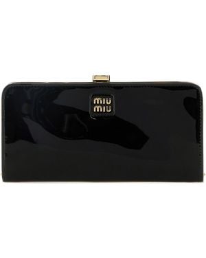 Miu Miu Portafoglio in pelle nera - Nero