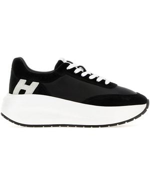 Hogan Black Leather And Suede Maxi I Active Sneakers