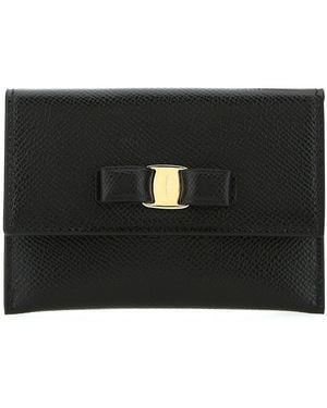 Ferragamo Black Leather Card Holder