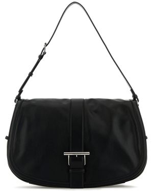 McQueen Borsa a spalla Satchel maxi in pelle nera - Nero