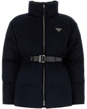 Prada Piumino in lana blu notte