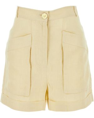 LeKasha Ivory Linen Ashraf Shorts - Natural