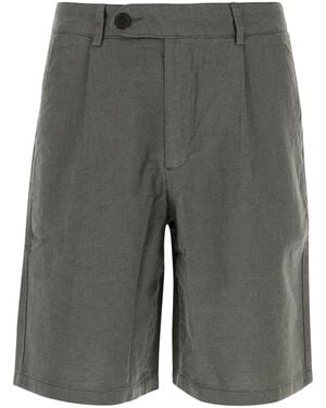 GIMAGUAS Dark Grey Linen Blend Bermuda Shorts