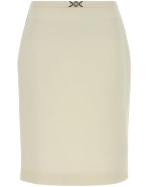 Versace Ivory Wool Mini Skirt - Natural