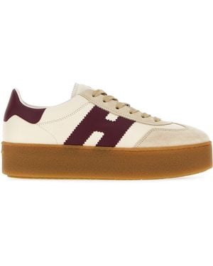 Hogan Two-tone Leather And Suede H698 Trainers - Brown