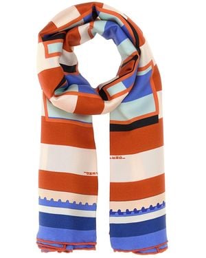 Fendi Foulard in seta stampata - Blu