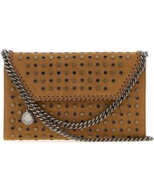 Stella McCartney Borsa a tracolla Falabella in alter suede cammello - Marrone
