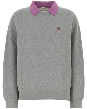 Versace Felpa in cotone grigio