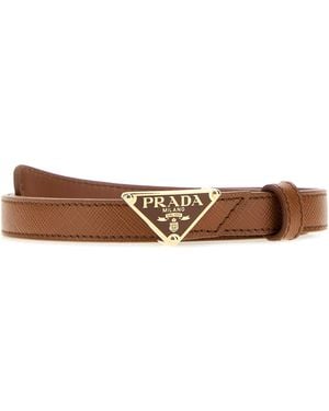 Prada Cintura in pelle cammello - Marrone
