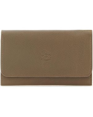Il Bisonte Dove Grey Leather Wallet - Brown