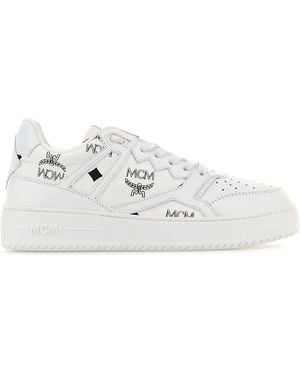 MCM Sneakers Terrain in tela stampata - Bianco