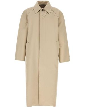 Balenciaga Beige Cotton Trench Coat - Natural