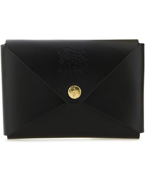 Il Bisonte Black Leather Card Holder