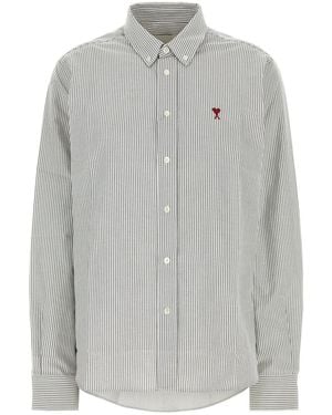 Ami Paris Ccia in oxford ricamato - Grigio