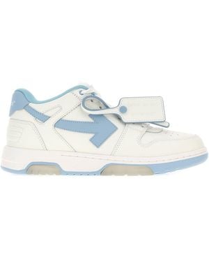 Off-White c/o Virgil Abloh White Leather Out Of Office Trainers - Blue