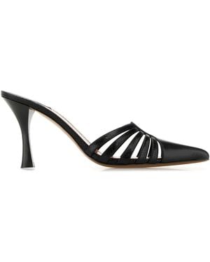 Paris Texas Leather Nadia Mules - Black