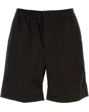 Ami Paris Black Nylon Blend Bermuda Shorts