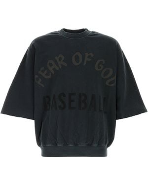 Fear Of God Charcoal Cotton T-shirt - Black